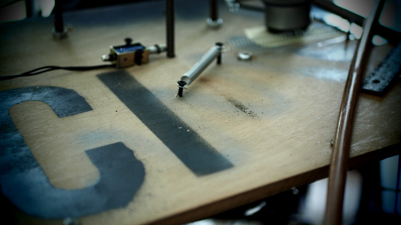 DIY noise box — copper coils and spring with piezo pickup